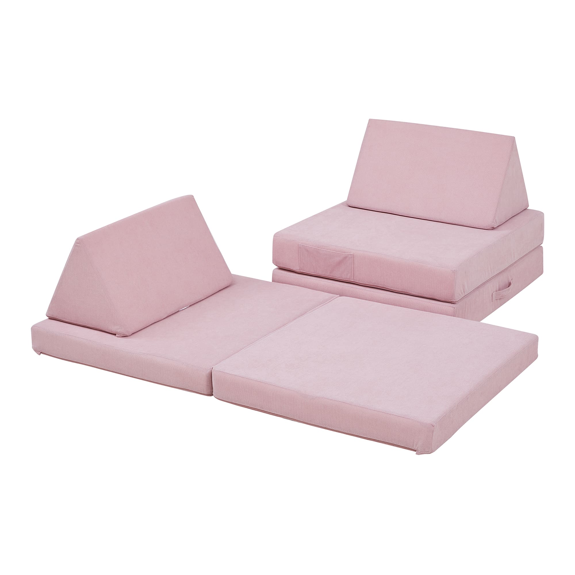 Sofá de brincar norhulta 5 peças 120x66x46 cm cordão cor-de-rosa [en.casa]