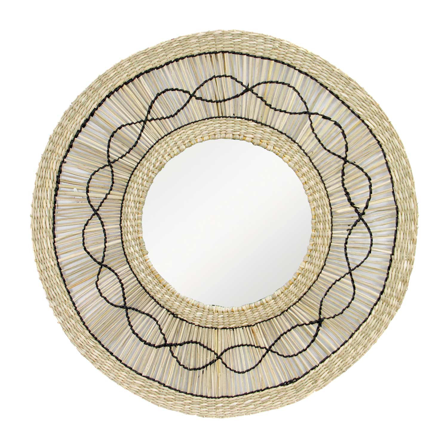 Espelho de parede redondo de aLGas bask natural ø55cm Thinia Home