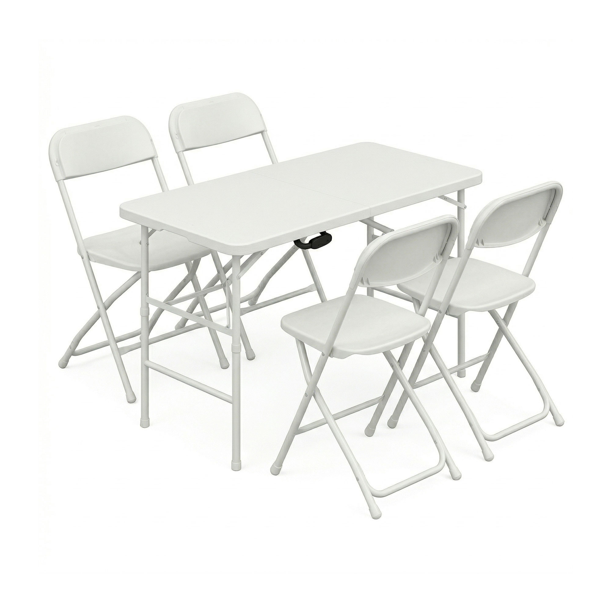 Essence + purity - conjunto mesa e 4 cadeiras dobráveis jardim resina