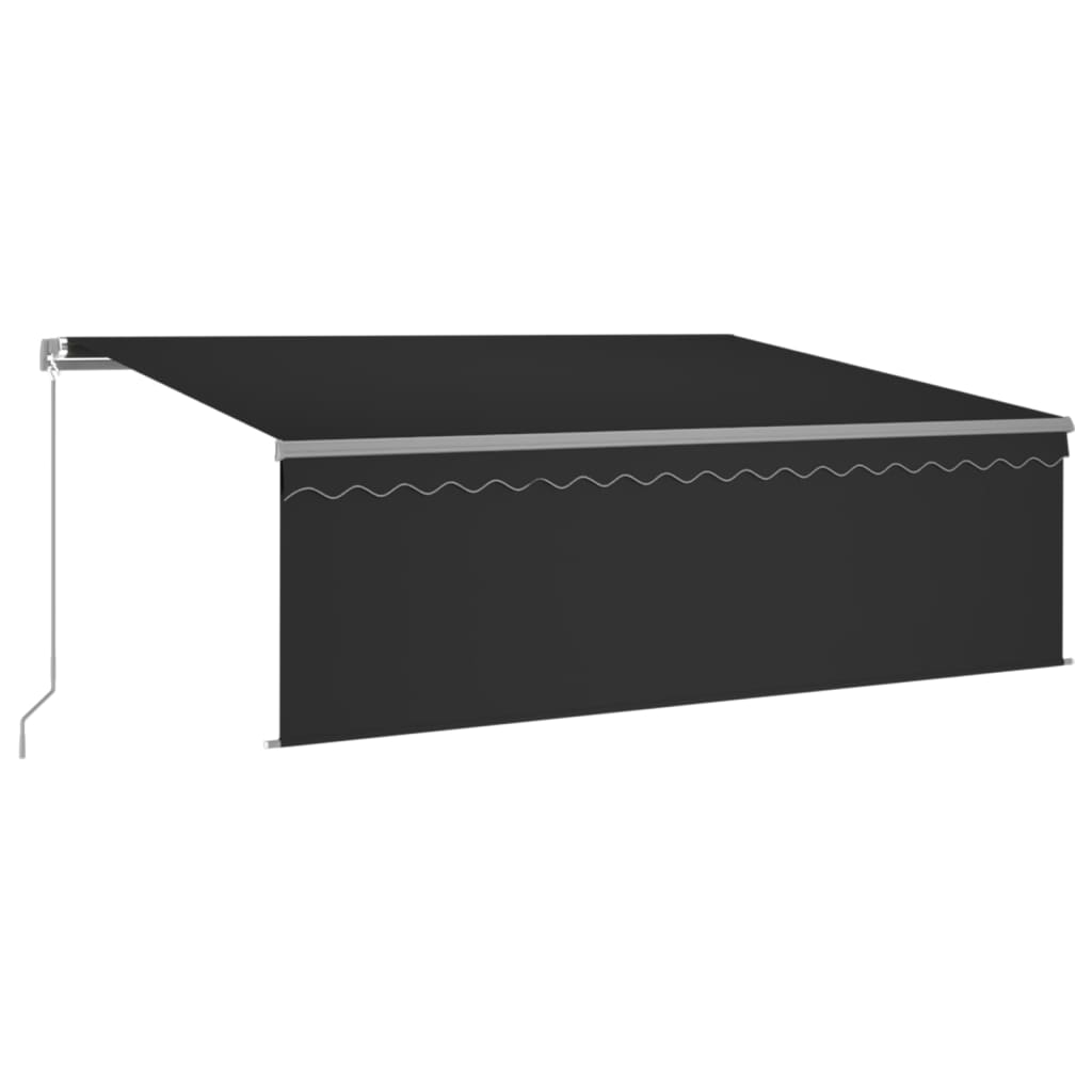 vidaXL toldo retráctil manual con persiana y LED antracita 4,5x3 m