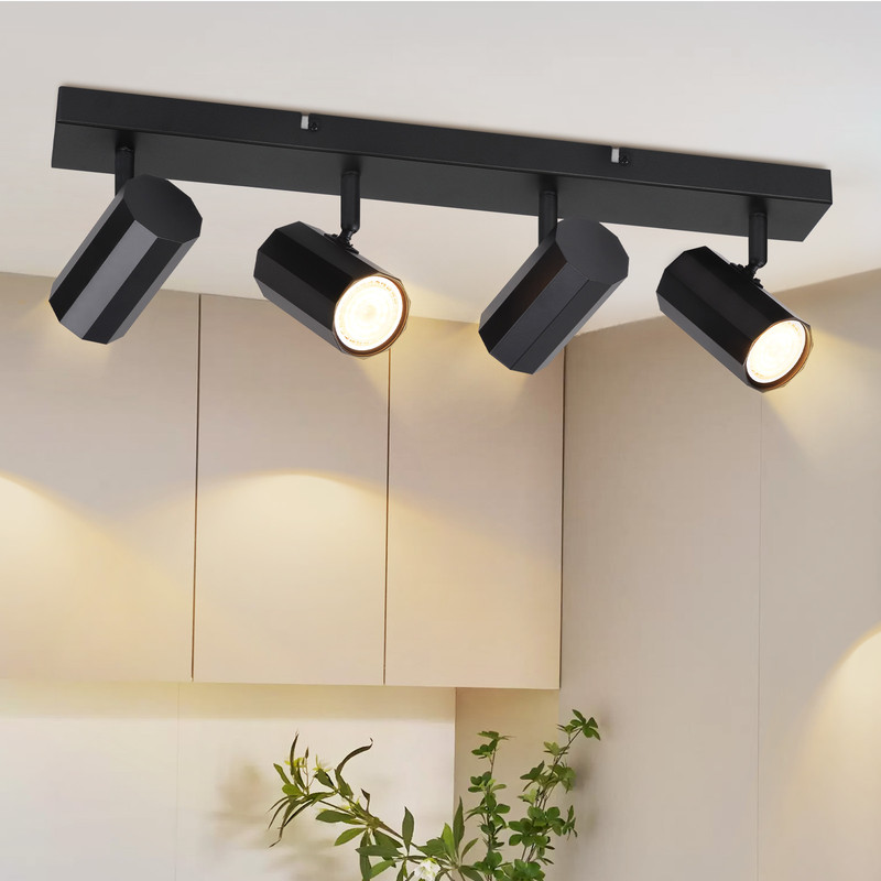 Nettlife luminária de teto negro gu10 53x10.5