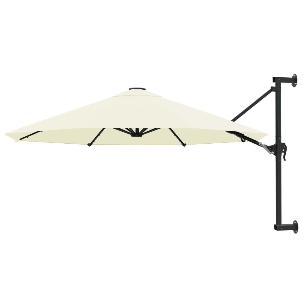 vidaXL sombrilla de pared con barra de metal arena 300 cm