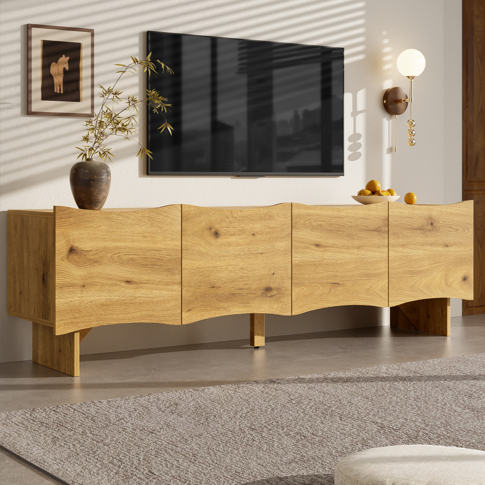 Móvel para televisor com 4 portas natural 47x155x36cm