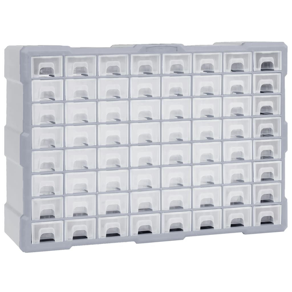 Organizador multi-gavetas vidaxl com 64 gavetas 52x16x37,5 cm