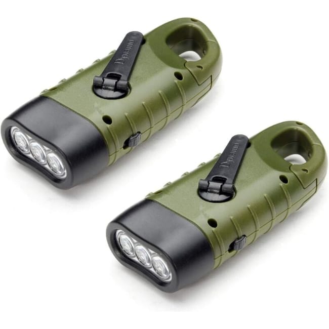 Pack 2 lanternas solar manivela LED emergência recarregáveis