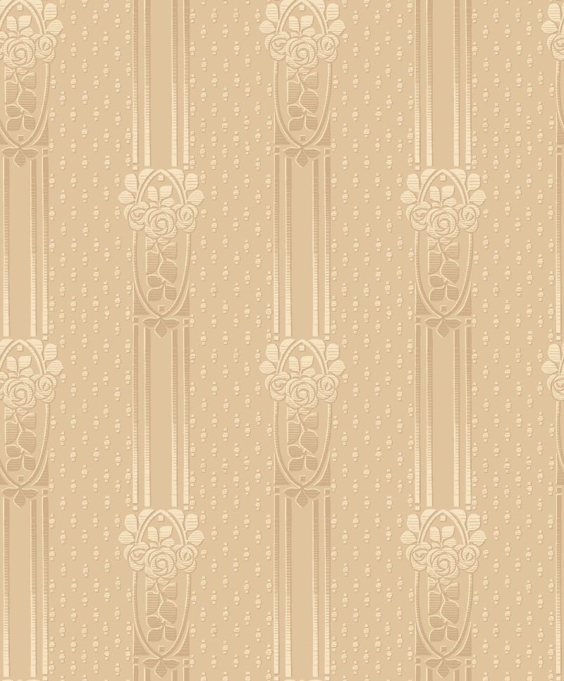 Papel de parede flores vintage em estilo art nouveau bege areia