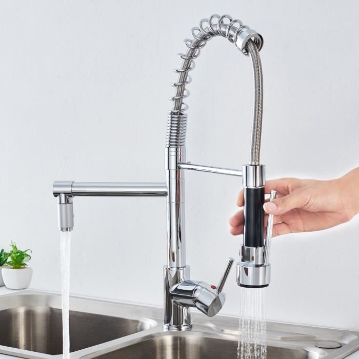 Torneira de cozinha auralum com dois sprays, giratória 360 °, misturador de