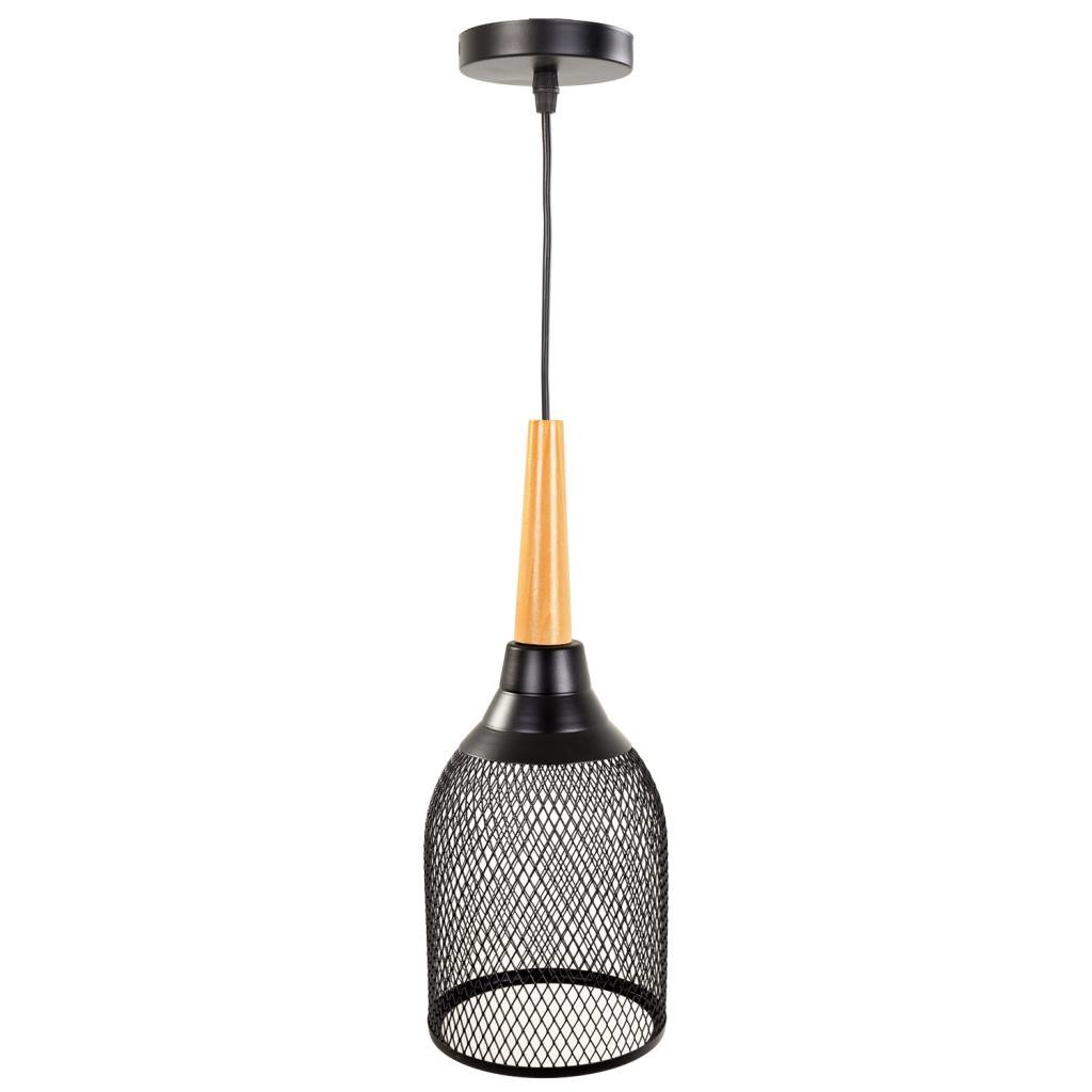 Candeeiro de teto em metal preto 13,5x13,5x35/105