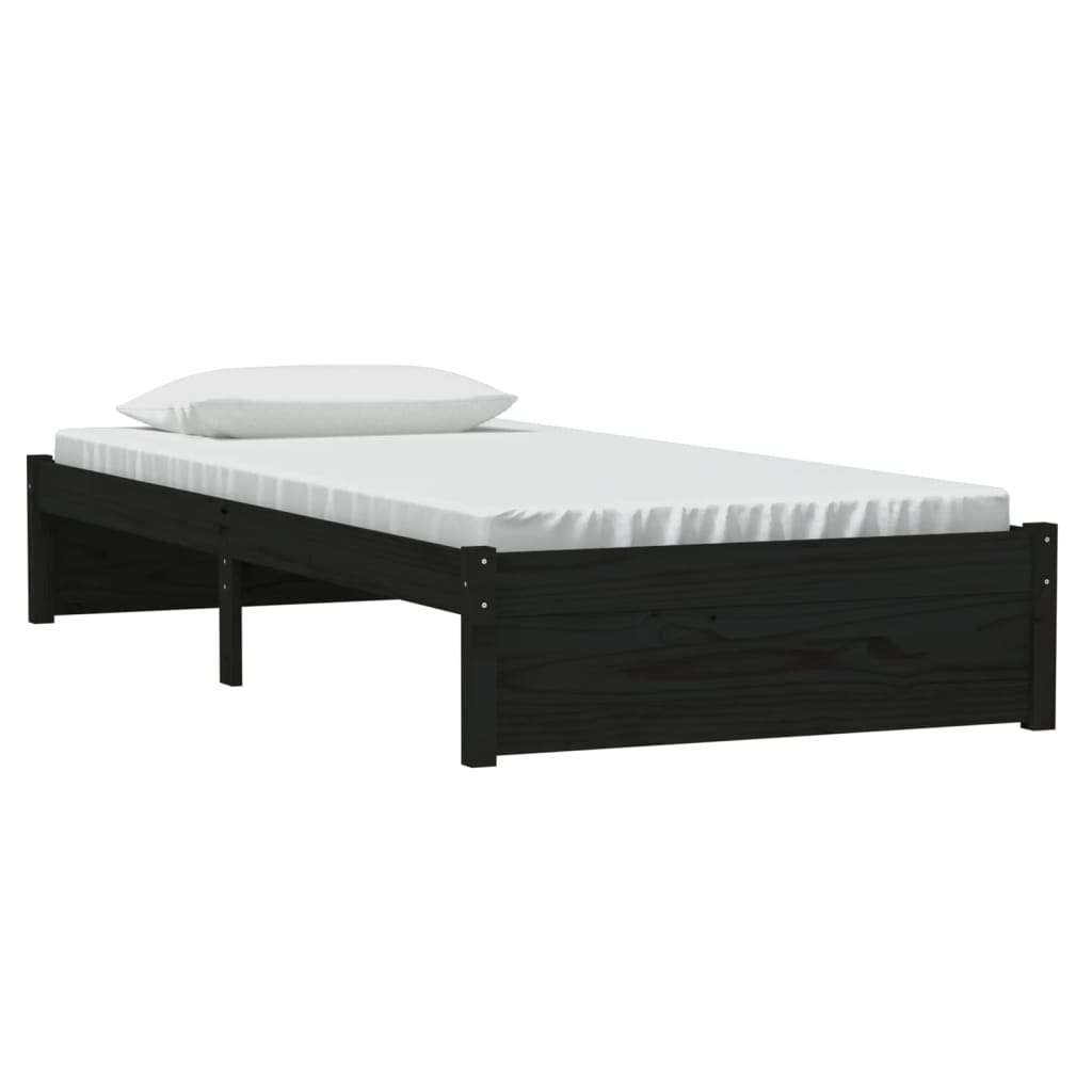 vidaXL estructura cama individual sin colchón madera negro 90x190 cm