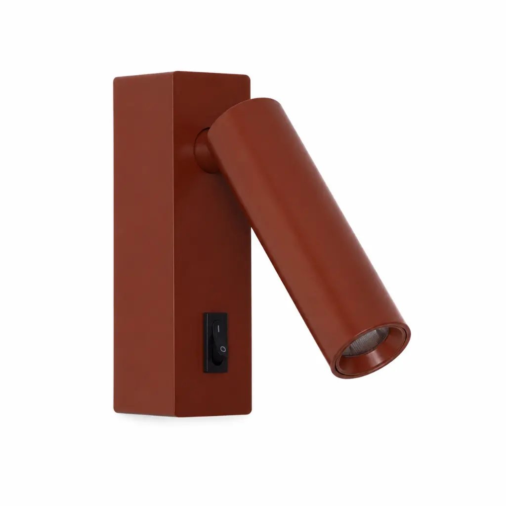Aplique LED de leitura bordeaux 2w 3000k orientável com interruptor