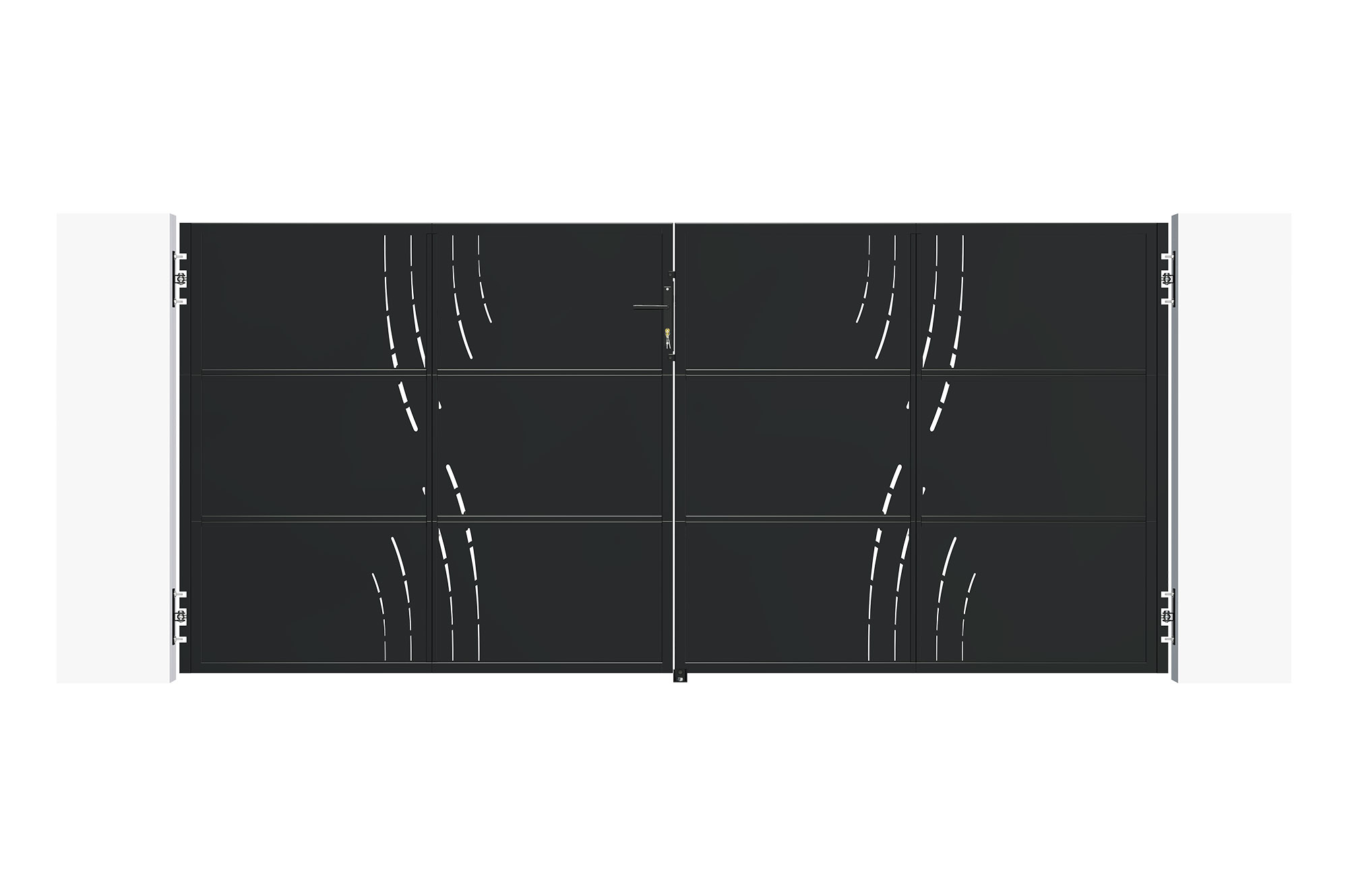 Portão nali arlberg aço preto 3m alt.140cm + motor tanker