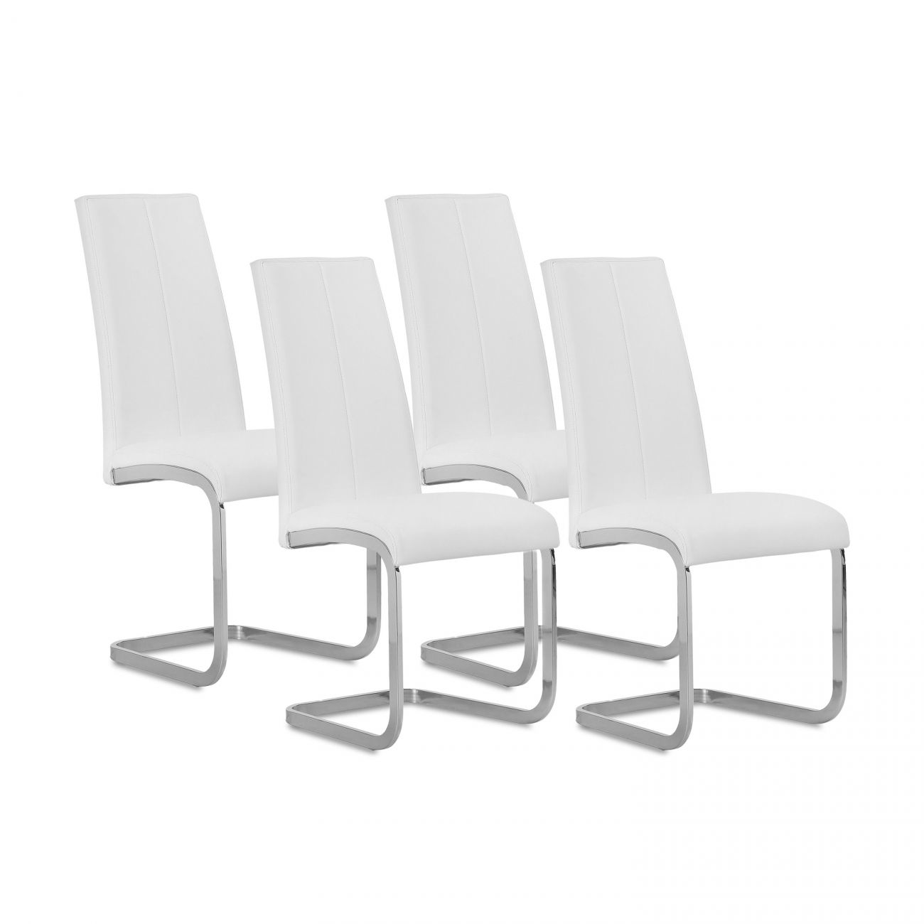 Conjunto de 4 cadeiras de jantar em pele smile