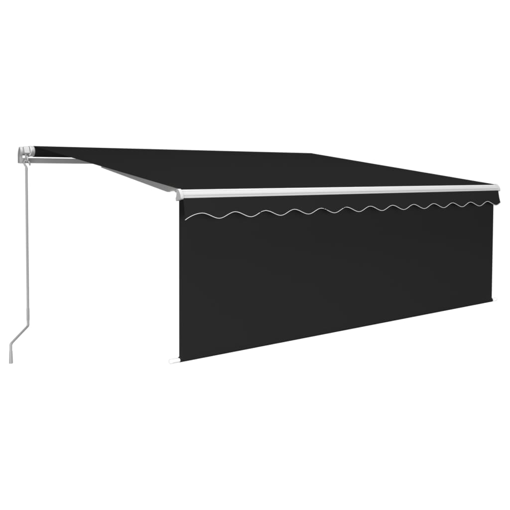 vidaXL toldo retráctil manual con persiana y LED antracita 4,5x3 m