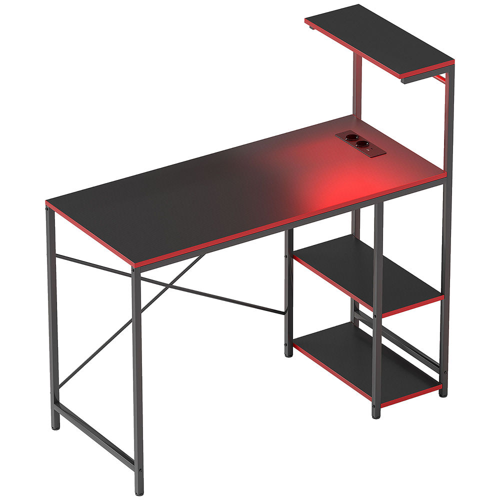 Secretária gaming 110x50x113 cm Homcom, escritório - secretárias