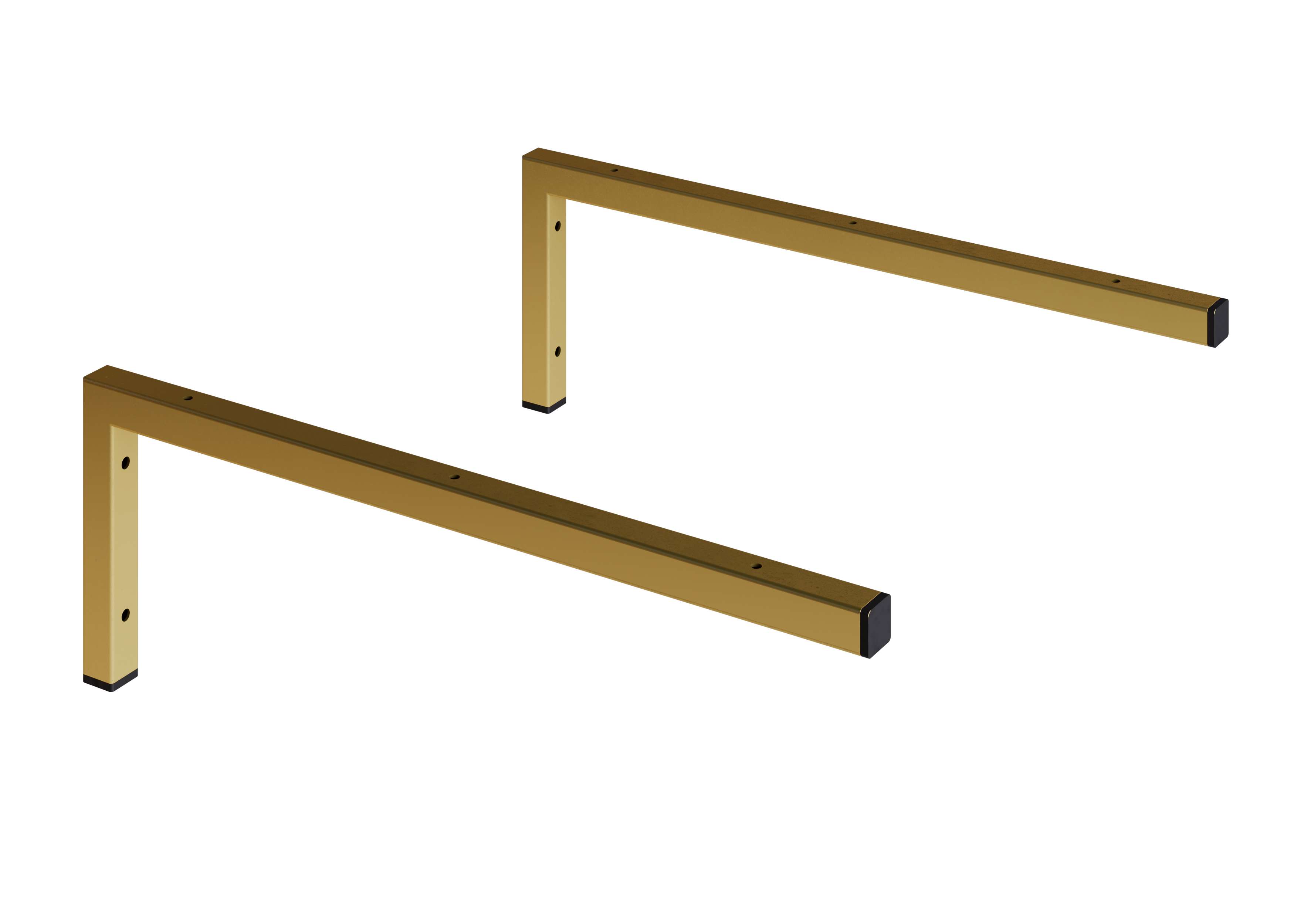 Conjunto de 2 suportes de fixaçãos dourado mate para tampo de lavatório