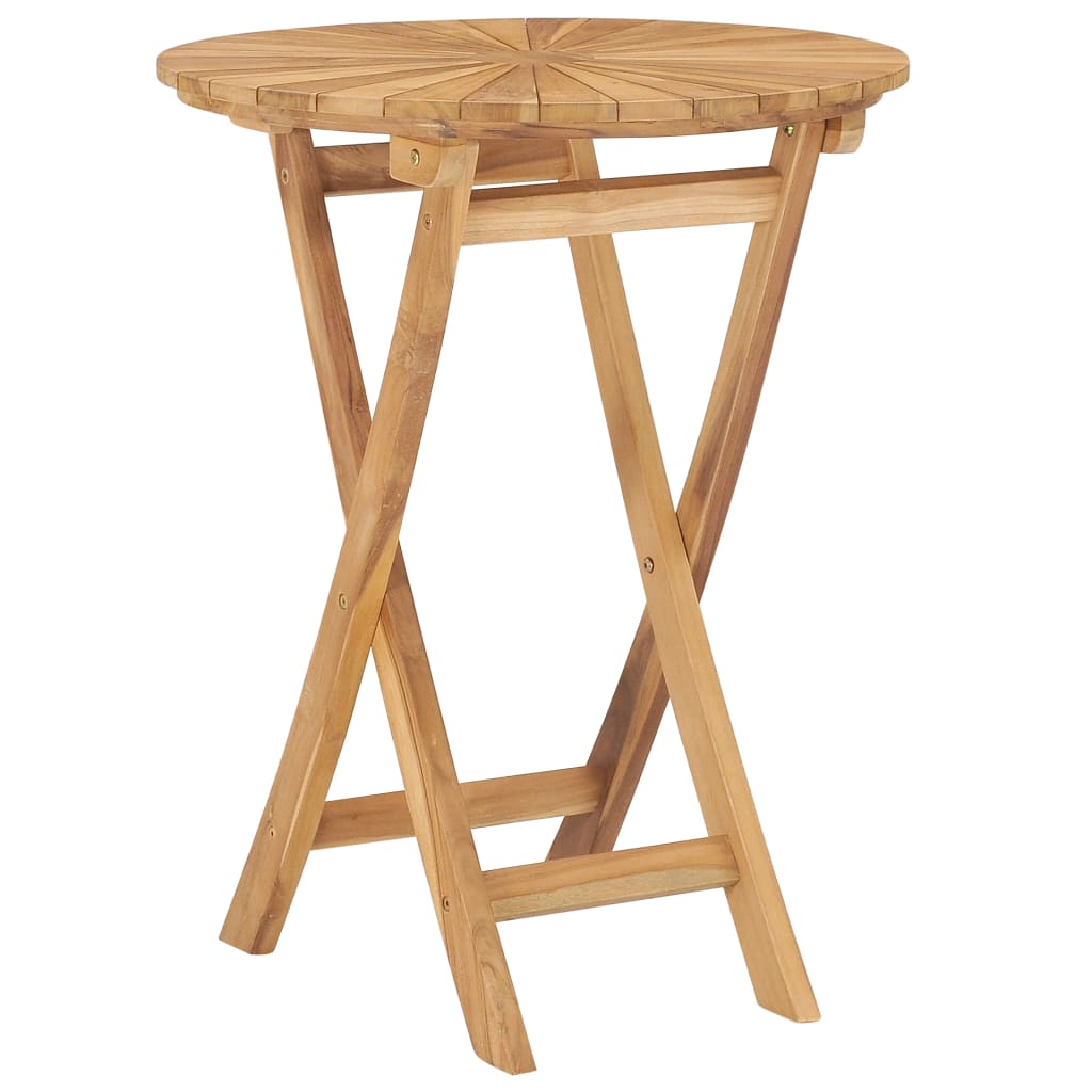 Mesa de jardim dobrável ø 60 cm madeira de teca maciça pt8146