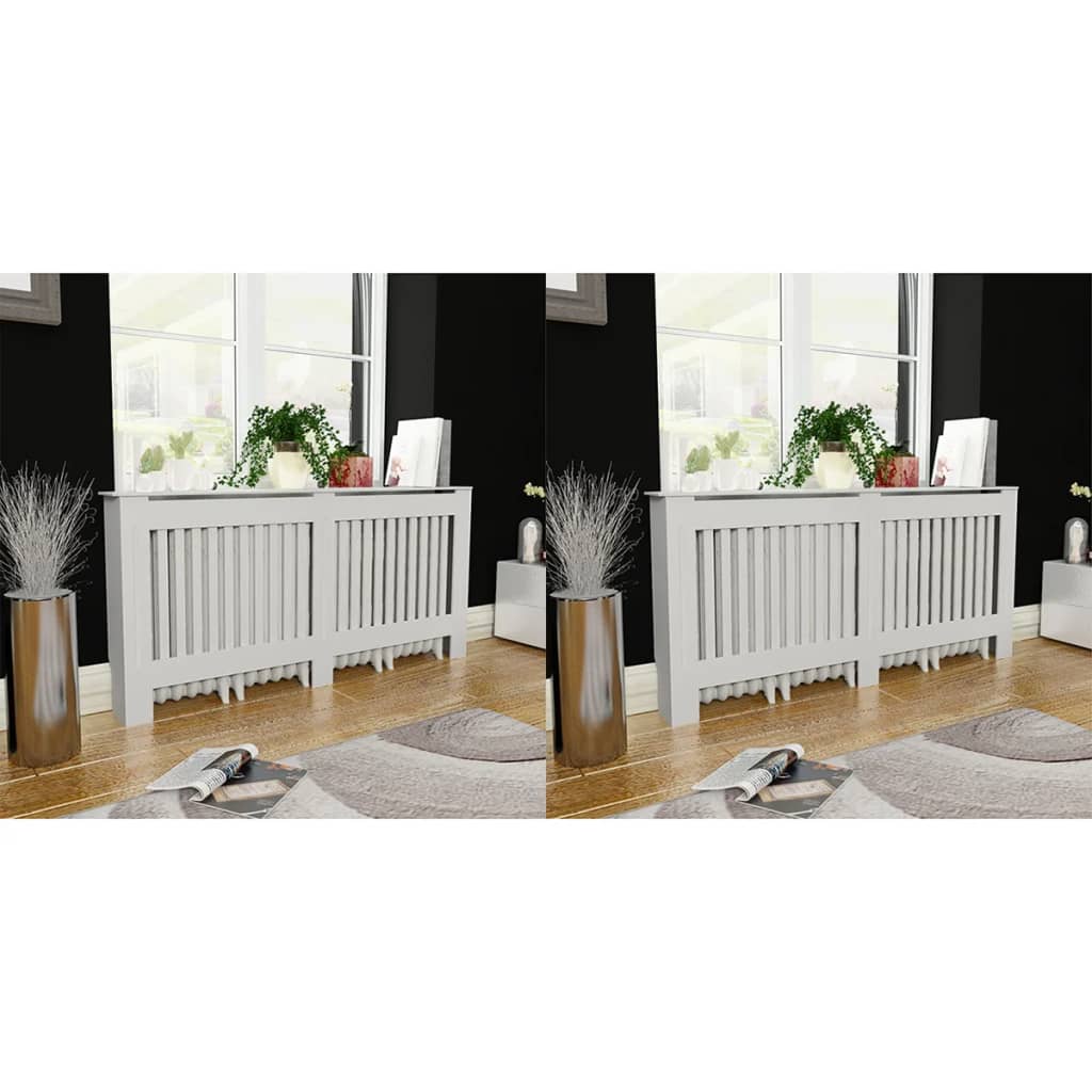Coberturas de radiador 2 pcs mdf 172 cm branco