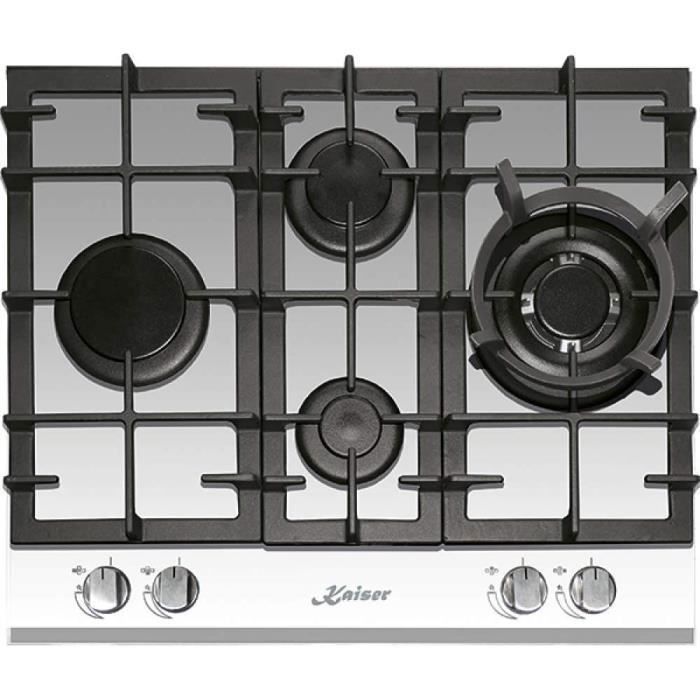 Placa de cozinha a gás - kaiser - kcg 6394w - 60 cm - vidro branco - queima