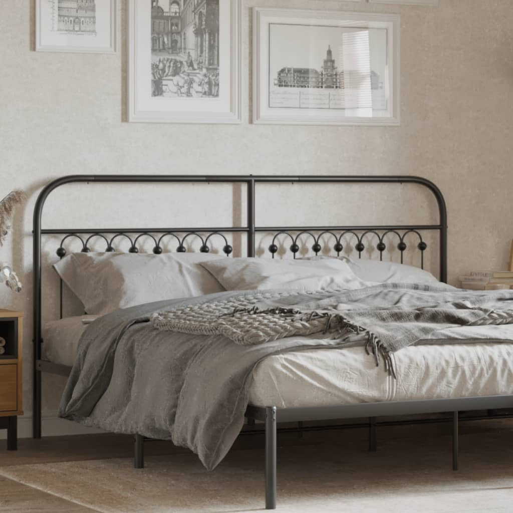 Cabeceira de cama 180 cm metal preto ptob5784