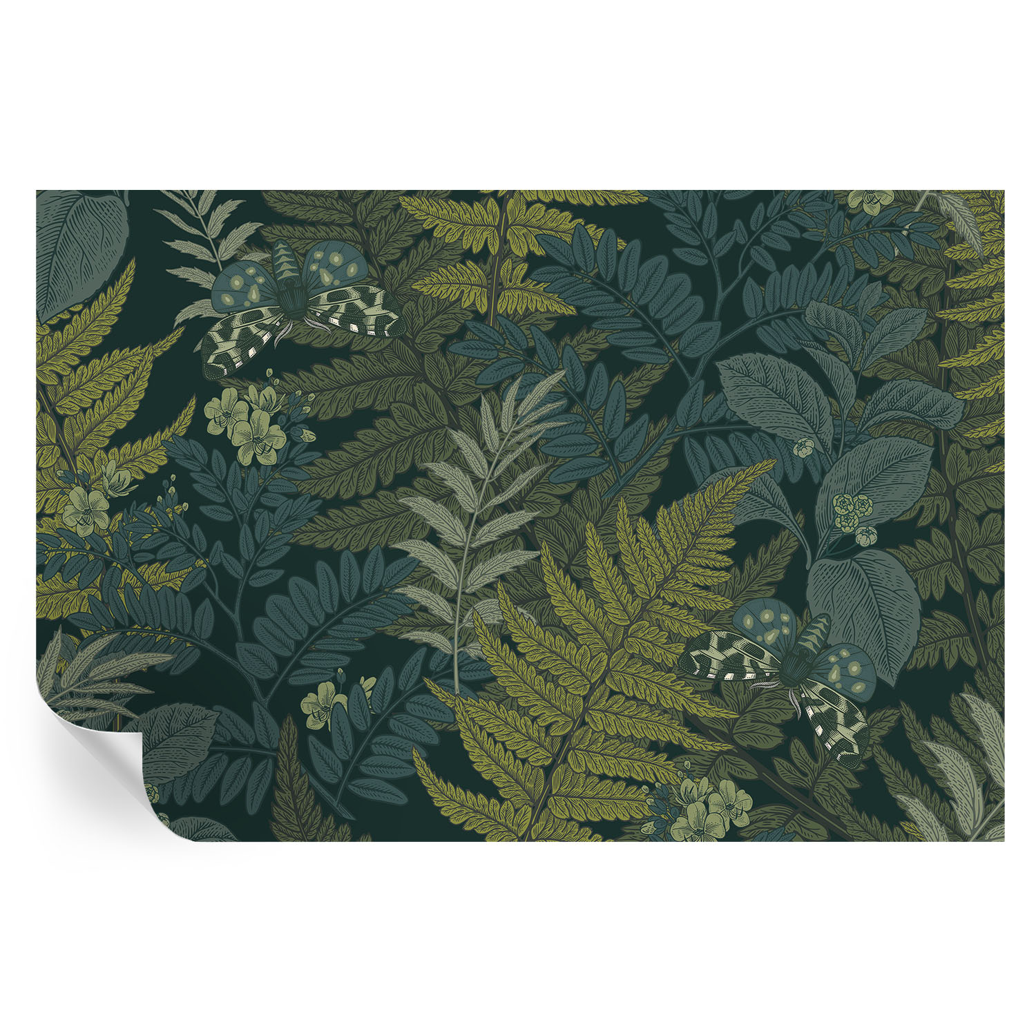 Papel de parede vinílico elegância verde 104x152 tulup
