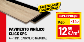 Pavimento vin&iacute;lico SPC click com isolante incorporado carvalho natural 4 + 1mm Adina