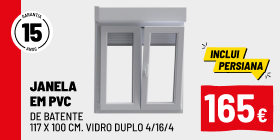 Janela de batente em PVC com persiana branca 5 c&acirc;maras 117x100cm