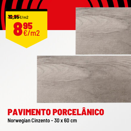 Pavimento Porcelânico Norwegian Cinzento 30 x 60 cm
