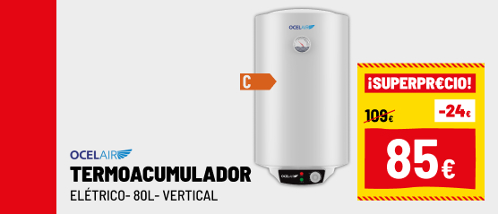Termoacumulador el&eacute;trico 80L vertical Ocelair