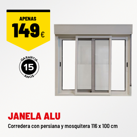 JANELA ALU COR C/ PERS MOSQ BL116X100